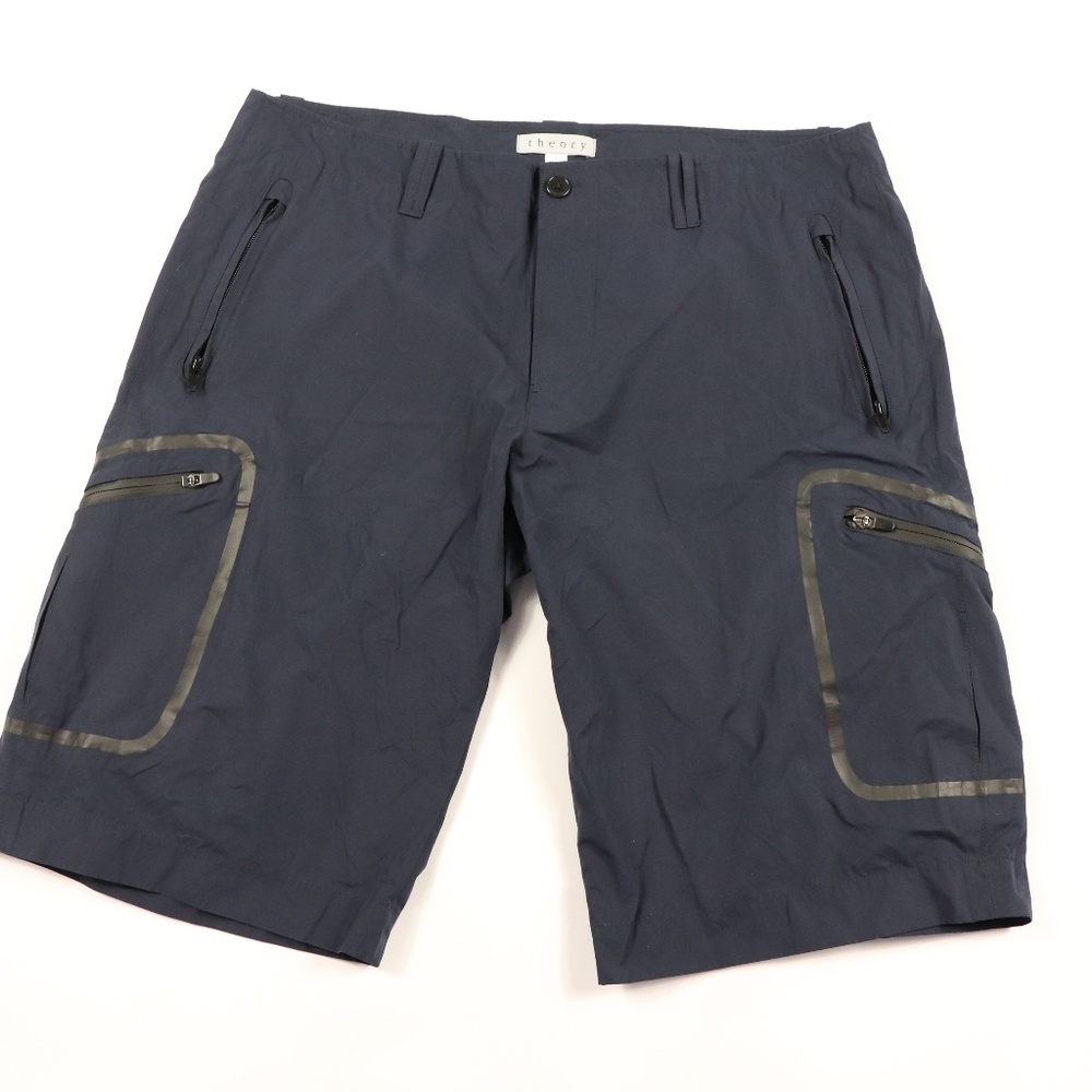 Theory Mens 36 Casual Hiking Shorts Navy Blue - Picture 1 of 7